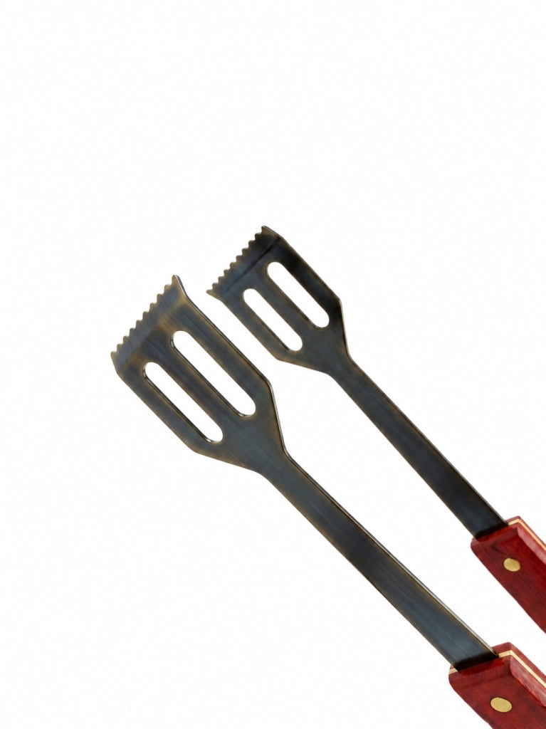Kit utensili Barbecue da 3 pezzi in Acciaio inox con manico in legno
