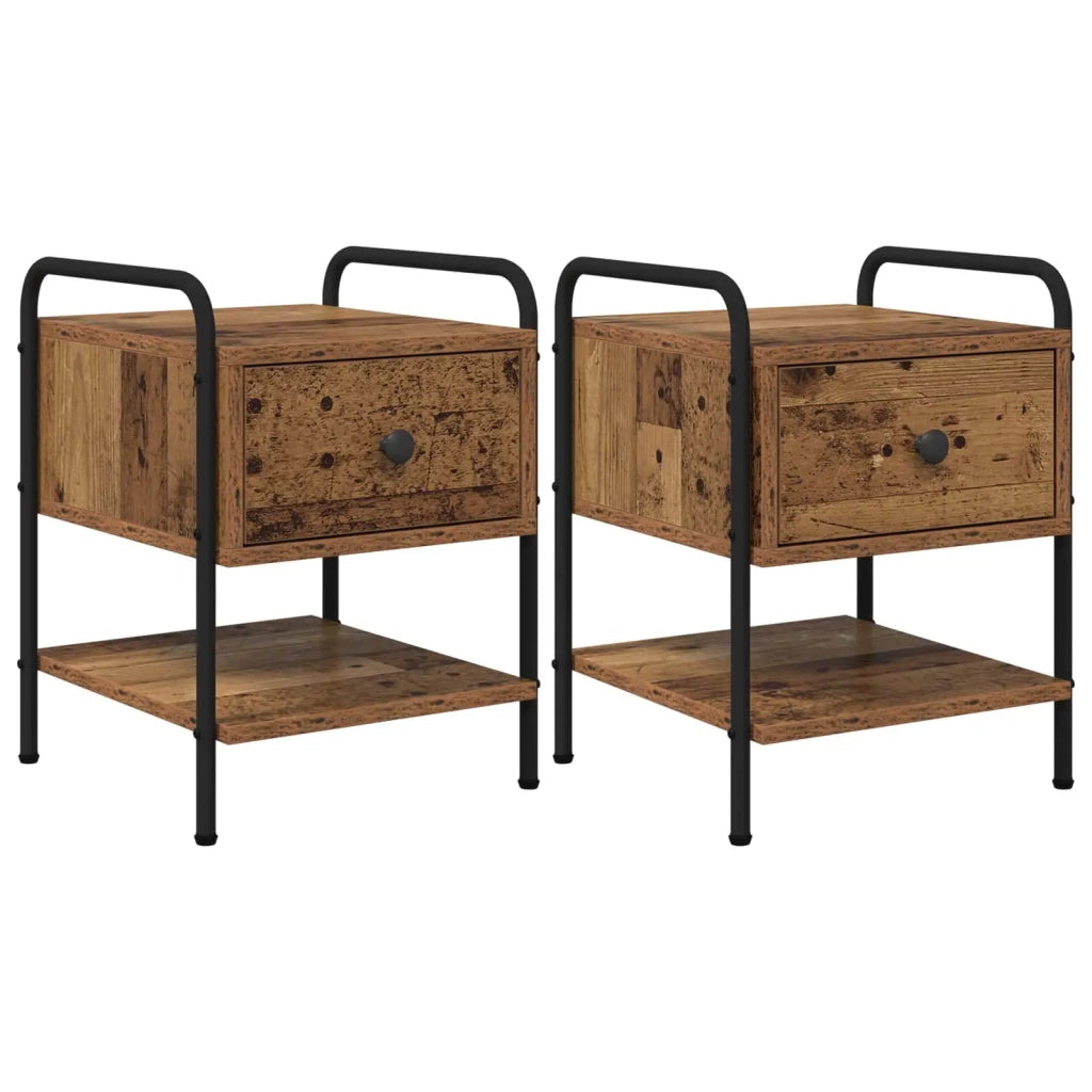 Armadio da Notte 2 pz Legno antico 35 x 36,5 x 47 cm 8007668