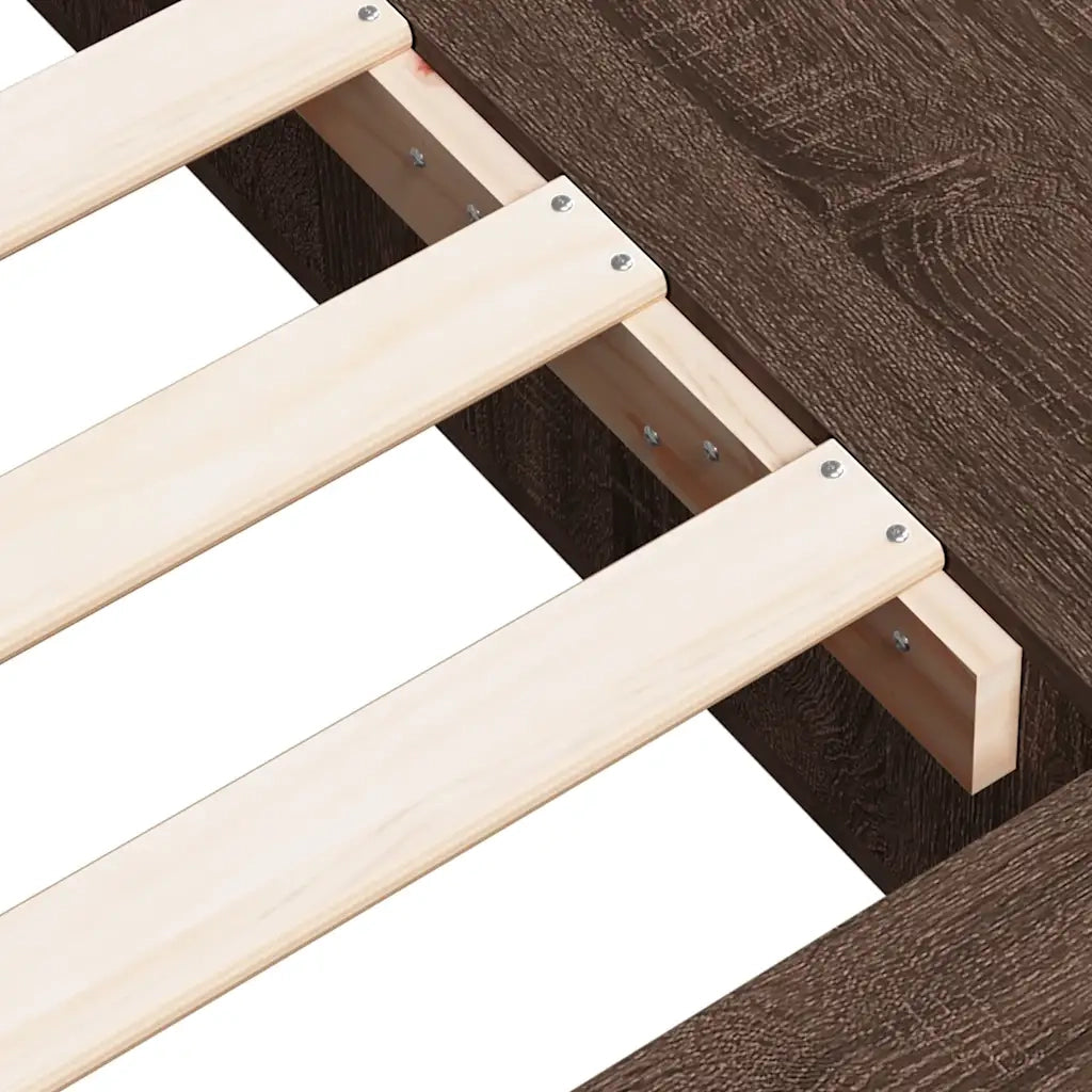 Giroletto-Struttura Letto Rovere Marrone 90x190 cm in Legno Multistrato 662662