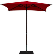 Ombrellone da Giardino 2x2 m Palo Ø38 mm in Alluminio Effetto Legno Tessuto Poliestere Trend Wood Rosso