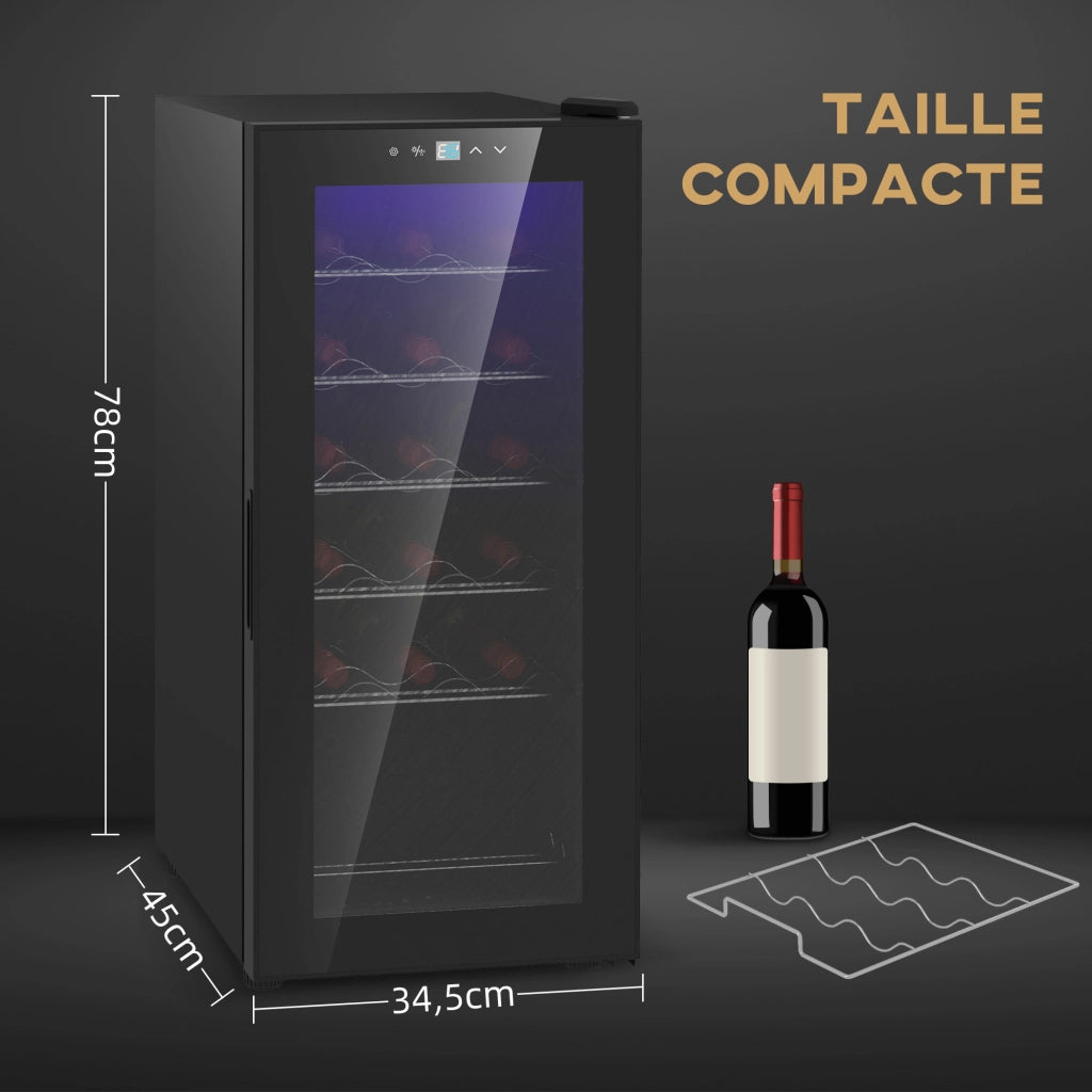 Cantinetta per vini 18 bottiglie 50L ¨C zephmum ¨C nero, con luce LED