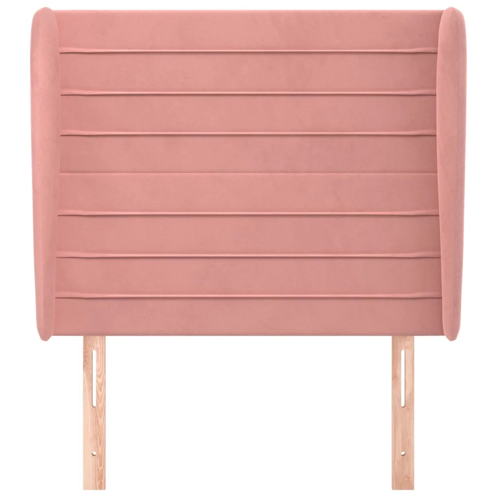 Testiera ad Orecchio Rosa 83x23x118/128 cm in Velluto