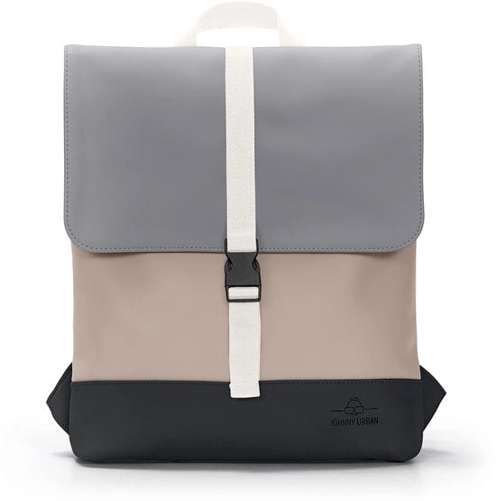 Borsa da Donna in Pelle Beige - Rosa - Borsa Sottile per Università Urbana - Borsa da Donna con Tasca per Laptop - Impermeabile