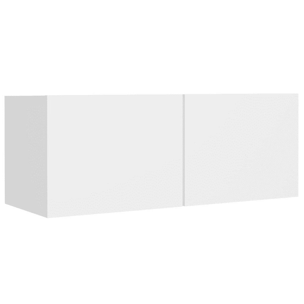 Set di Mobili Porta TV 4 pz Bianco in Legno Multistrato