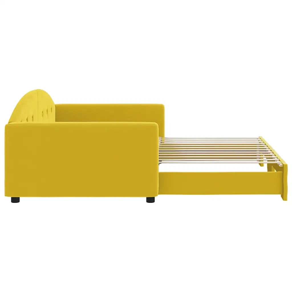 Divano Letto con Letto Estraibile Giallo 100x200 cm in Velluto 3197313