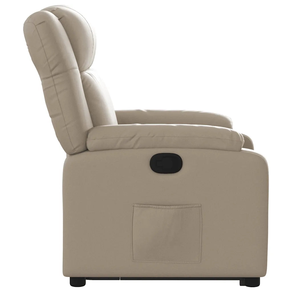 Poltrona Alzapersona Reclinabile Cappuccino in Similpelle 3205156
