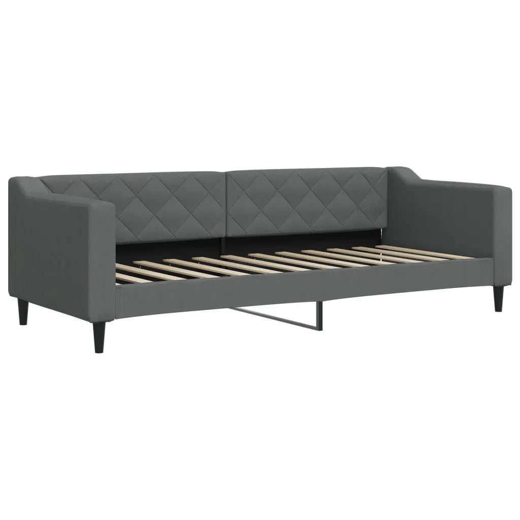 Divano Letto con Letto Estraibile Grigio Scuro 80x200 Tessuto