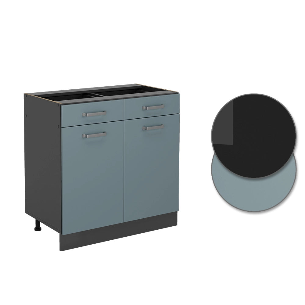 Vicco Mobiletto base per cucina Grigio-blu 80 cm PL Marmo