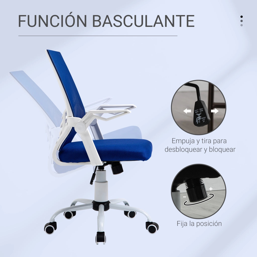Sedia da Ufficio Ergonomic ¨C zephmum ¨C Blu, Schienale Regolabile, Braccioli Abbatibili, 62.5x55x94-104cm