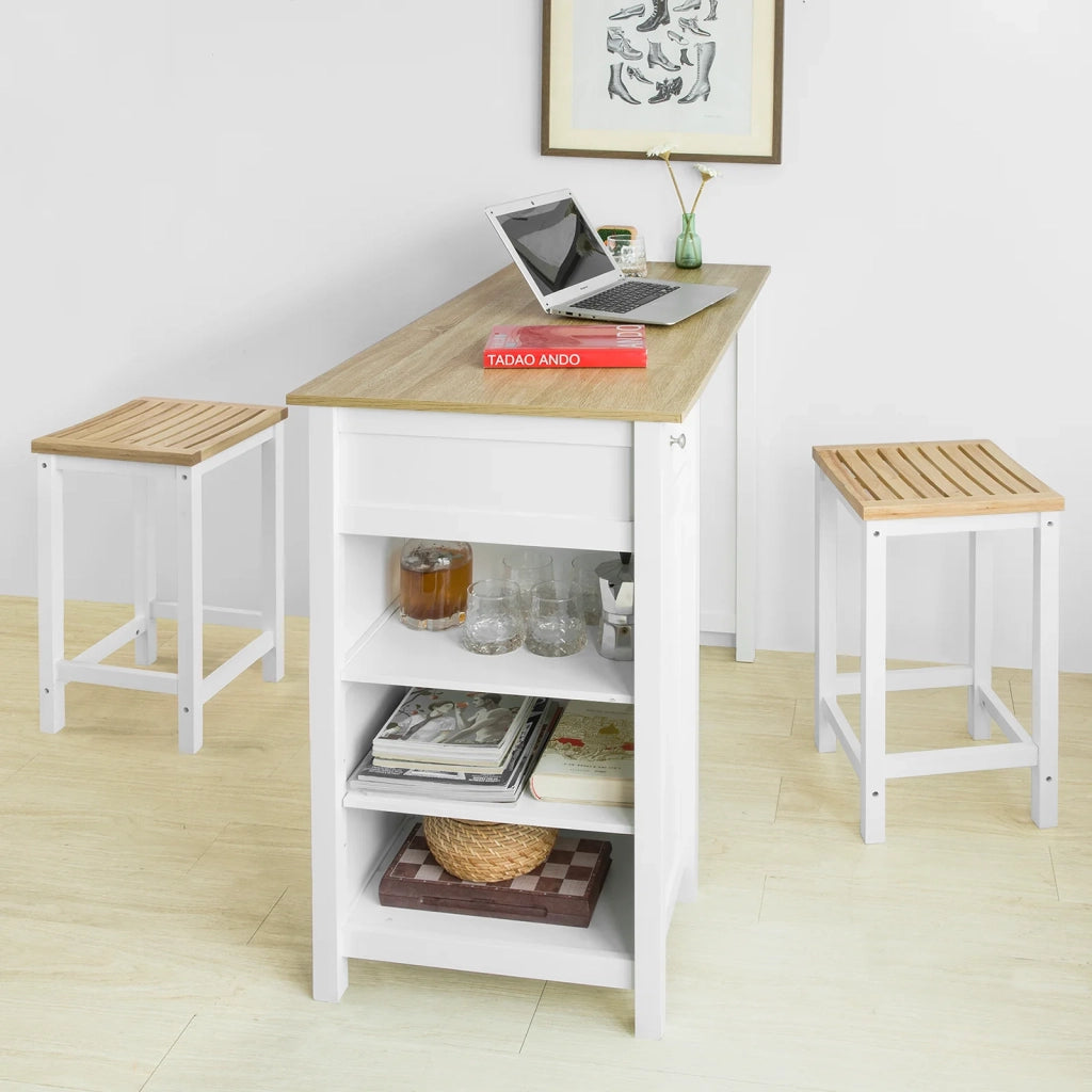 Penisola Cucina Tavolo Alto Bar in Legno Lunghezza: 120 cm profonditĂ : 55 cm Altezza: 90 cm Bianco FWT64-WN
