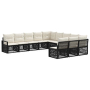 Set Divano da Giardino 11 pcs Nero polyrattan 3435850