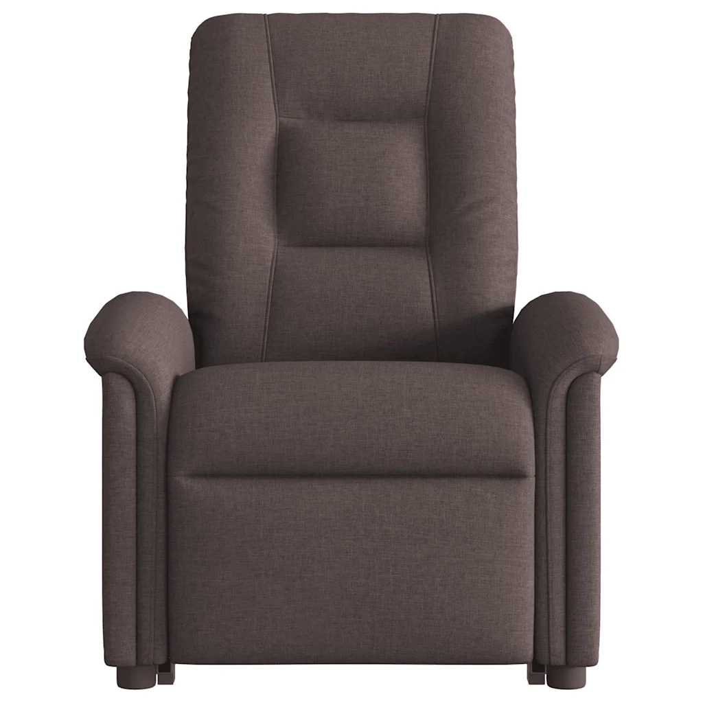 Poltrona Alzapersona Massaggi Reclinabile Marrone Scuro Tessuto 3303269