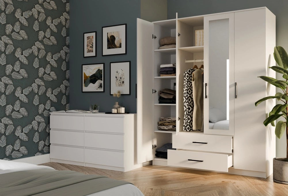 Armadio ROMANA 160 con specchio bianco guardaroba