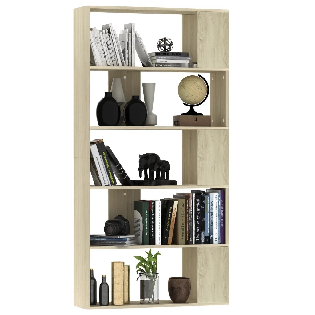 Libreria Divisorio-Scaffale per Libri-Mobile di Stoccaggio Rovere Sonoma 80x24x159 cm Legno Ingegnerizzato