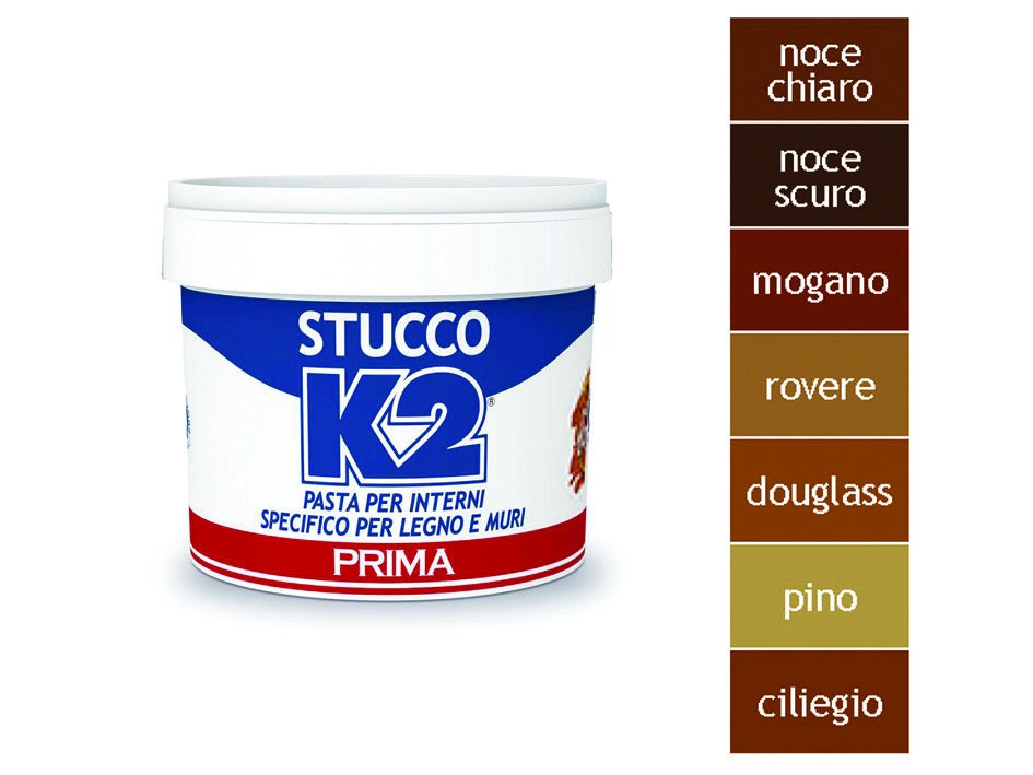 K2 STUCCO COLORATO IN PASTA PER LEGNO IN BARATTOLO- - Kg.0,500 - mogano - 12 pezzi K2