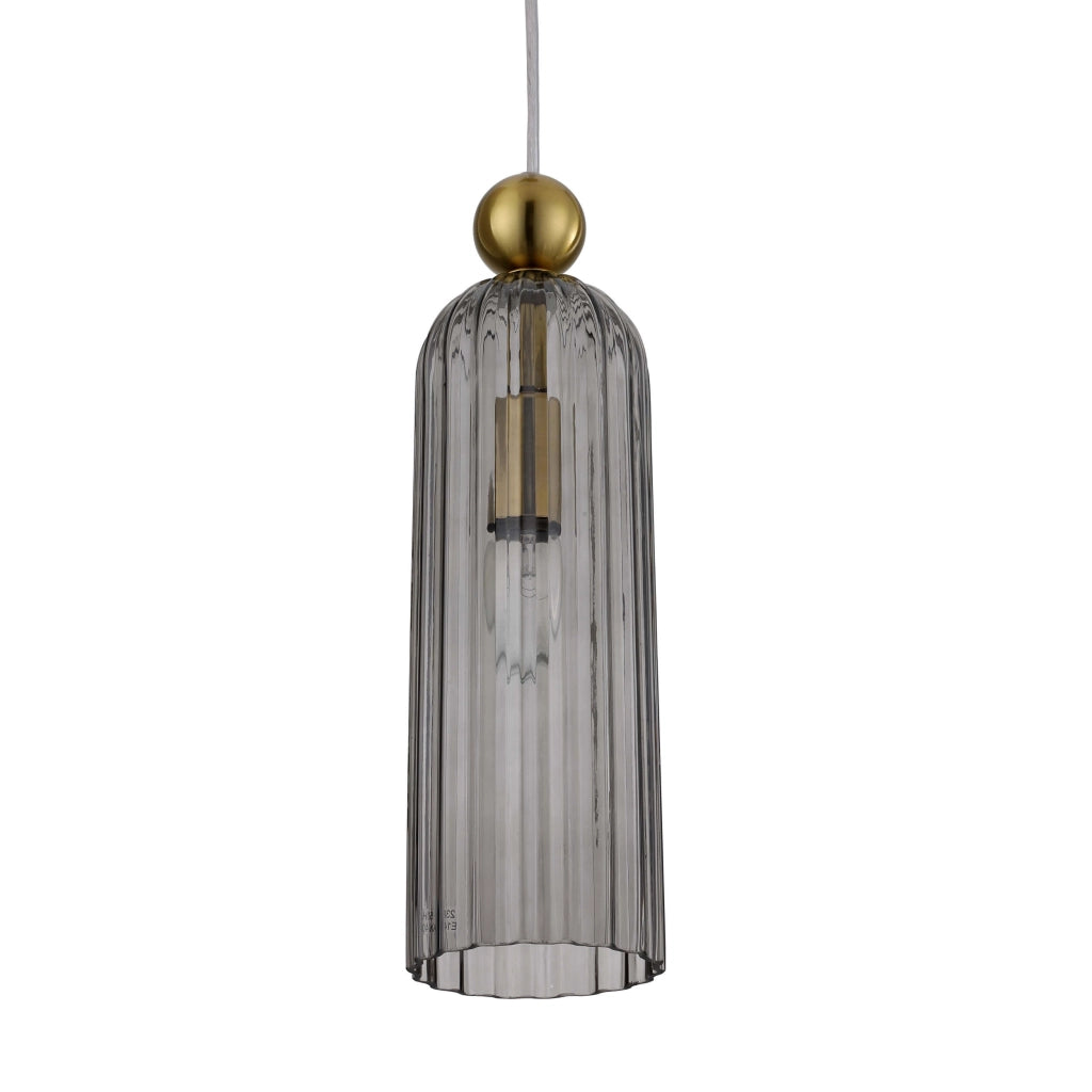 Lampada a sospensione Piega Light Prestige vetro fumé E14