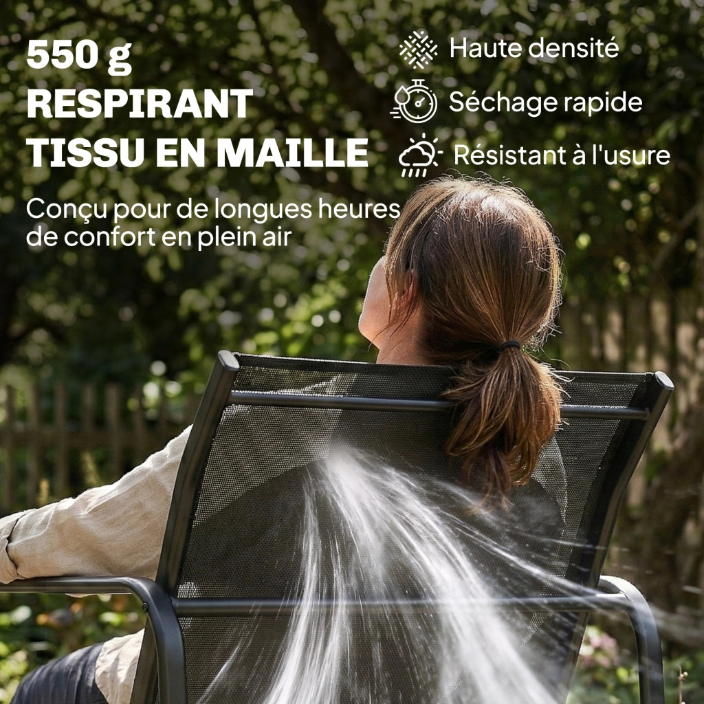 Set giardino 4 pezzi con divano, poltrone e tavolino ¨C zephmum ¨C grigio scuro e nero