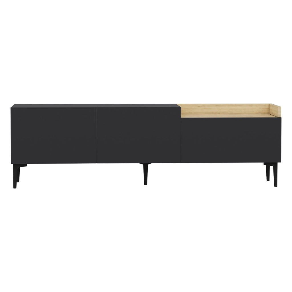 Postal, Mobile Porta tv 3 Ante, 160x37x48h cm Nero Antracite