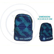 Trade Shop - Zaino Americano Ssc Napoli In Tessuto Per Scuola Tempo Libero Viaggio Azzurro -