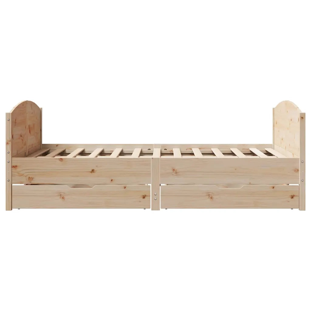 Letto senza Materasso 135x190 cm in Legno Massello di Pino 3301797