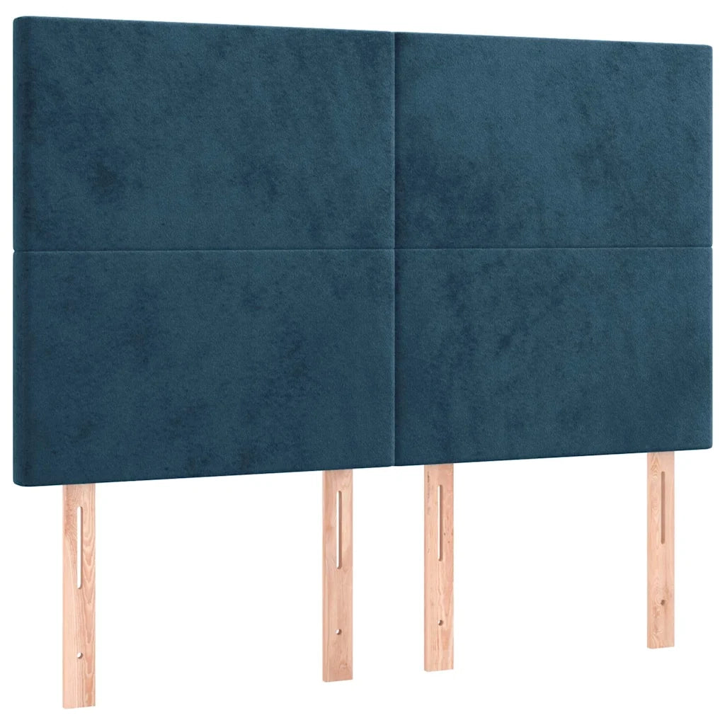 Giroletto a Molle con Materasso Blu Scuro 140x200 cm in Velluto 3132565
