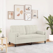 vidaXL Divano a 2 Posti con Cuscini Crema 140 cm in Velluto