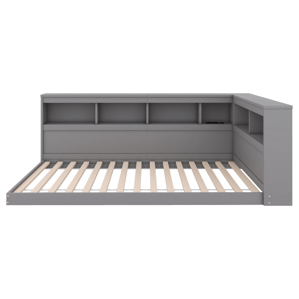Letto sofa funzione giorno con rete a doghe in truciolato grigio 90x200 cm