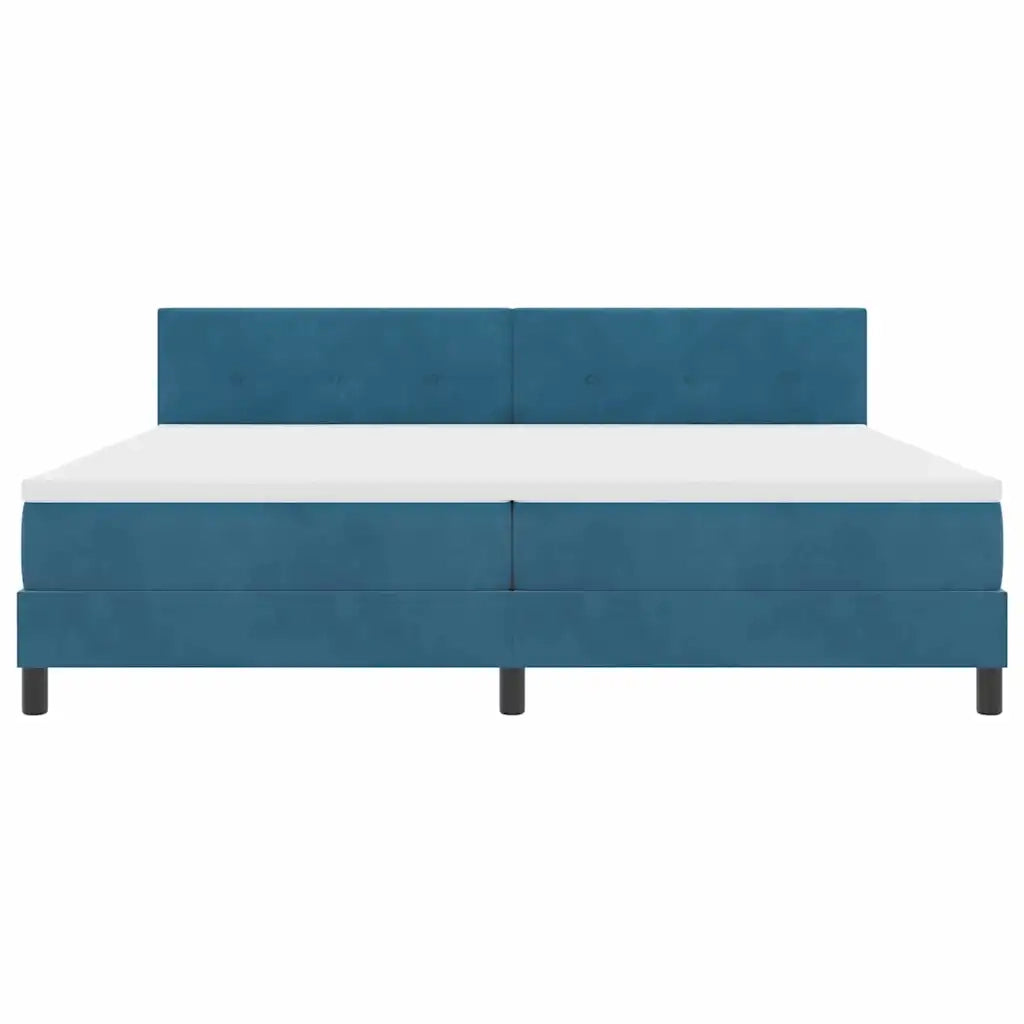 Letto a Sorgente LED con led Blu Scuro 200 x 200 cm Velluto 3342678