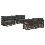 Set Divano da Giardino 10 pcs Grigio polyrattan 3435845