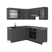 Cucina angolare completa Fame-Line Oro-antracite rustico/Antracite 190 x 60 cm, PL Antracite Vicco