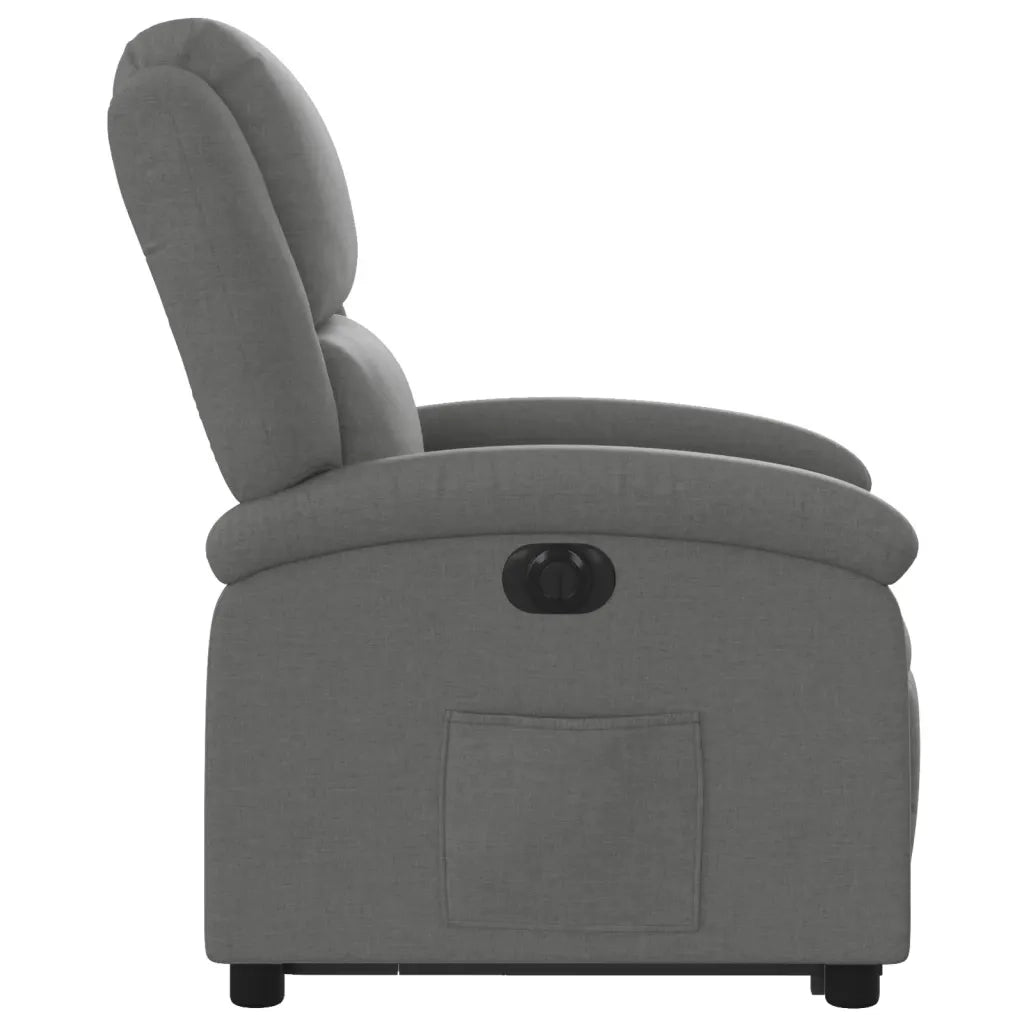 Poltrona Alzapersona Reclinabile Elettrica Grigio Scuro Tessuto 3204189