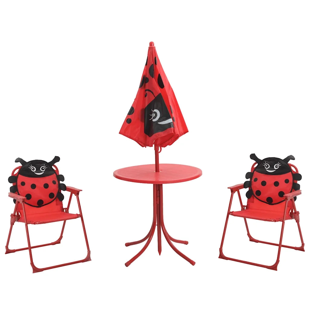 Set da Bistrot da Giardino per Bambini con Ombrellone Rosso cod mxl 41024