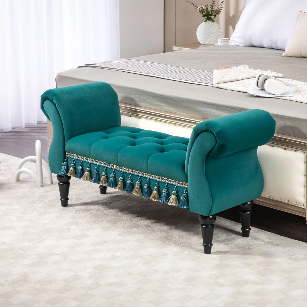 Divanetto imbottito ¨C zephmum ¨C Verde, 117x40x58 cm