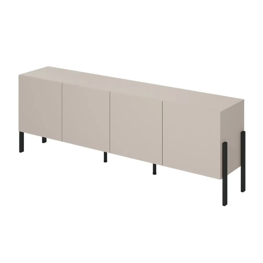 Pack salotto completo collezione SALMA – buffet XL 4 porte, armadio & buffet beige & nero opaco