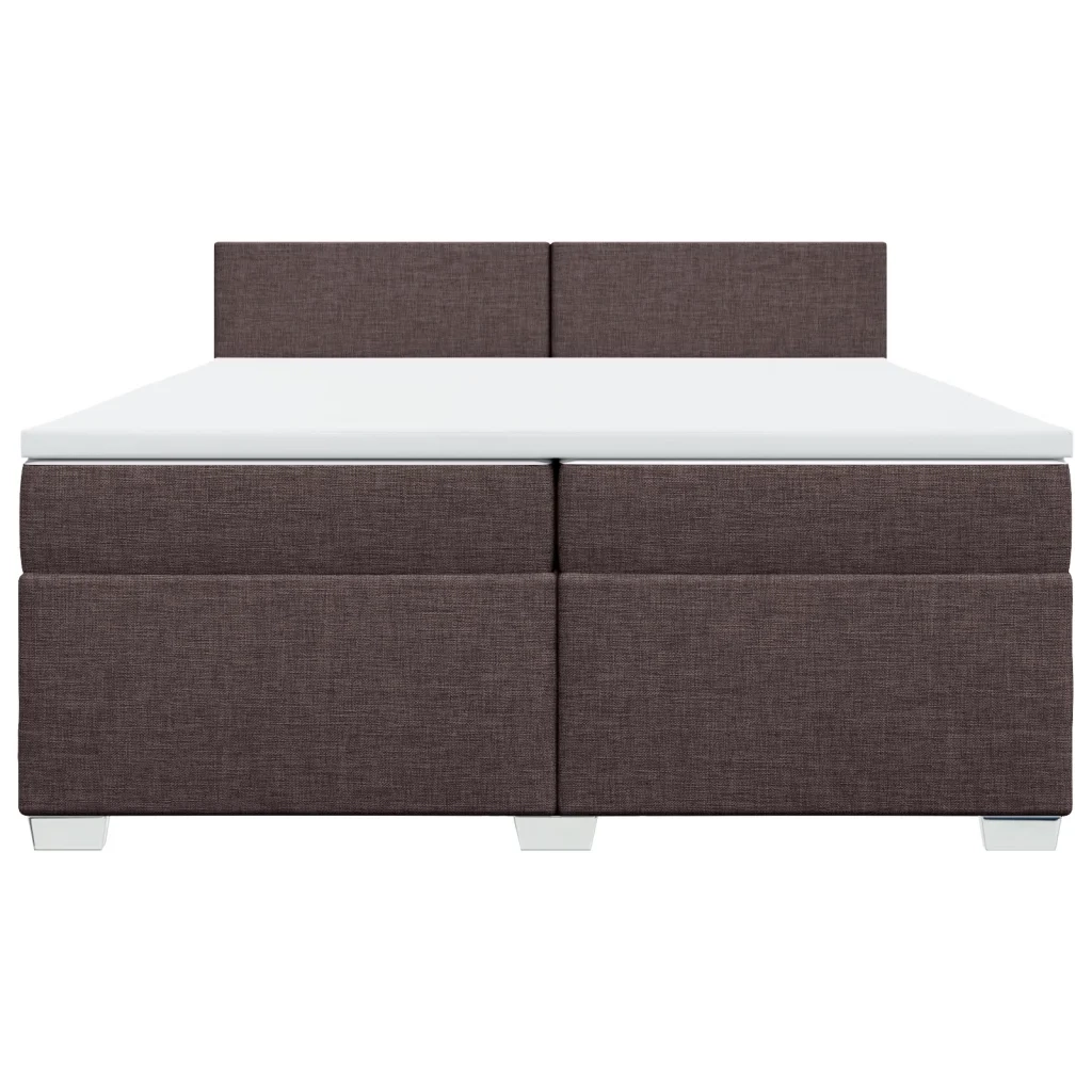 Giroletto a Molle con Materasso Marrone Scuro 200x200cm Tessuto