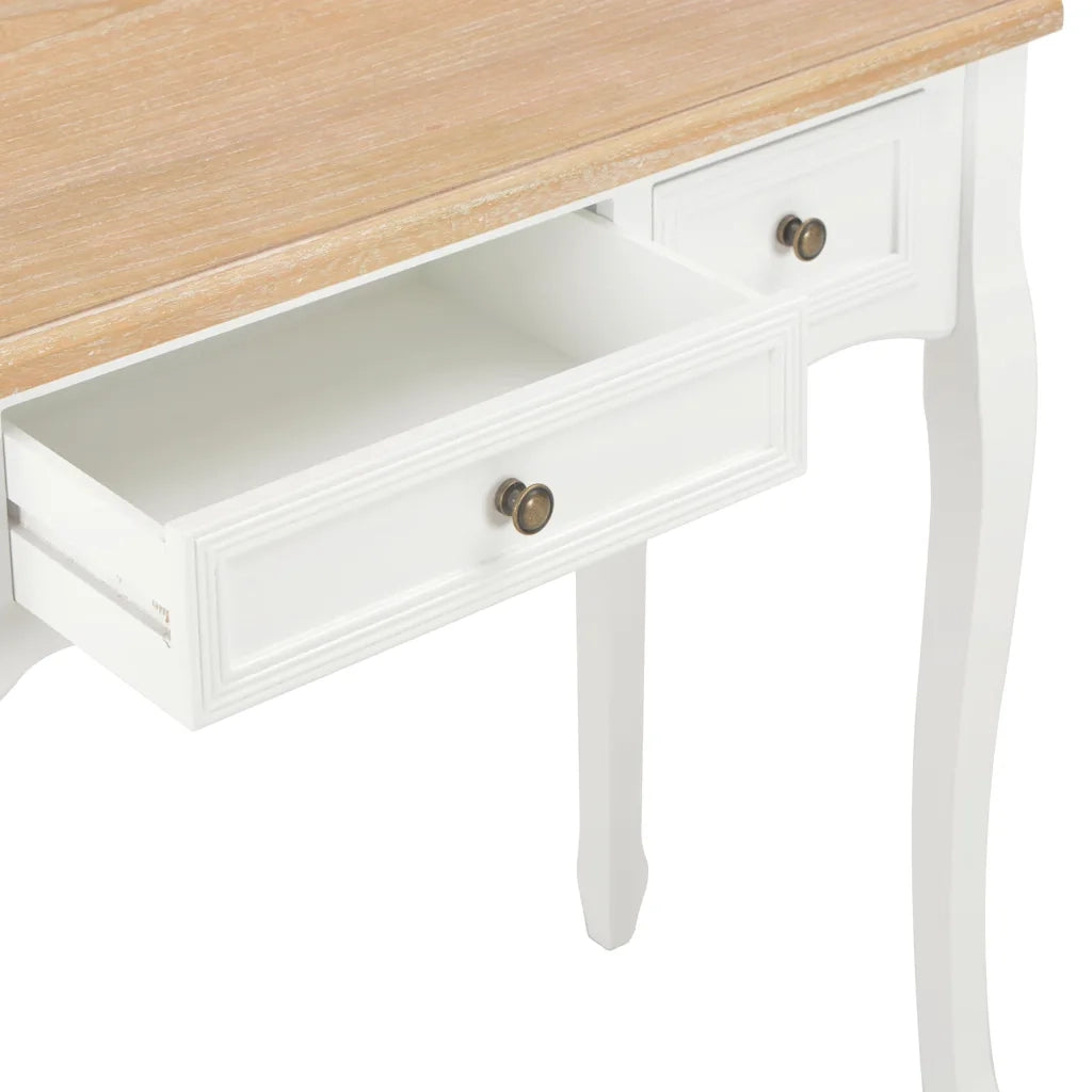 Tavolo Consolle da Trucco con 3 Cassetti Bianco 280044