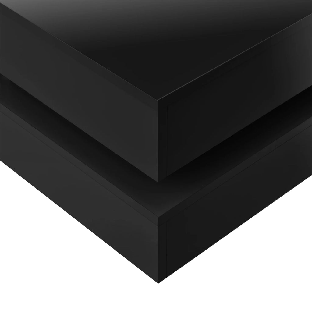 Tavolino da caffè elegante e raffinato con 4 scomparti portaoggetti 75 x 75 x 35,5 cm pannello di particelle rivestito in melamina da 15 mm nero 03_0006142