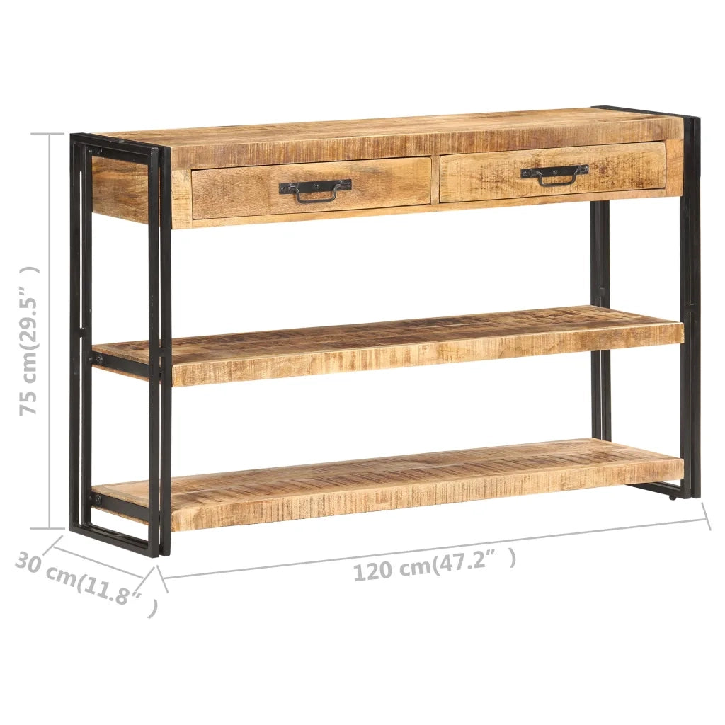 vidaXL Credenza 120x30x75 cm in Legno Massello di Mango Grezzo