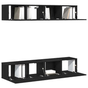 Set mobile TV 4 pz | Armadietto TV | Mobile Porta TV Rovere Nero 80 x 30 x 30 cm