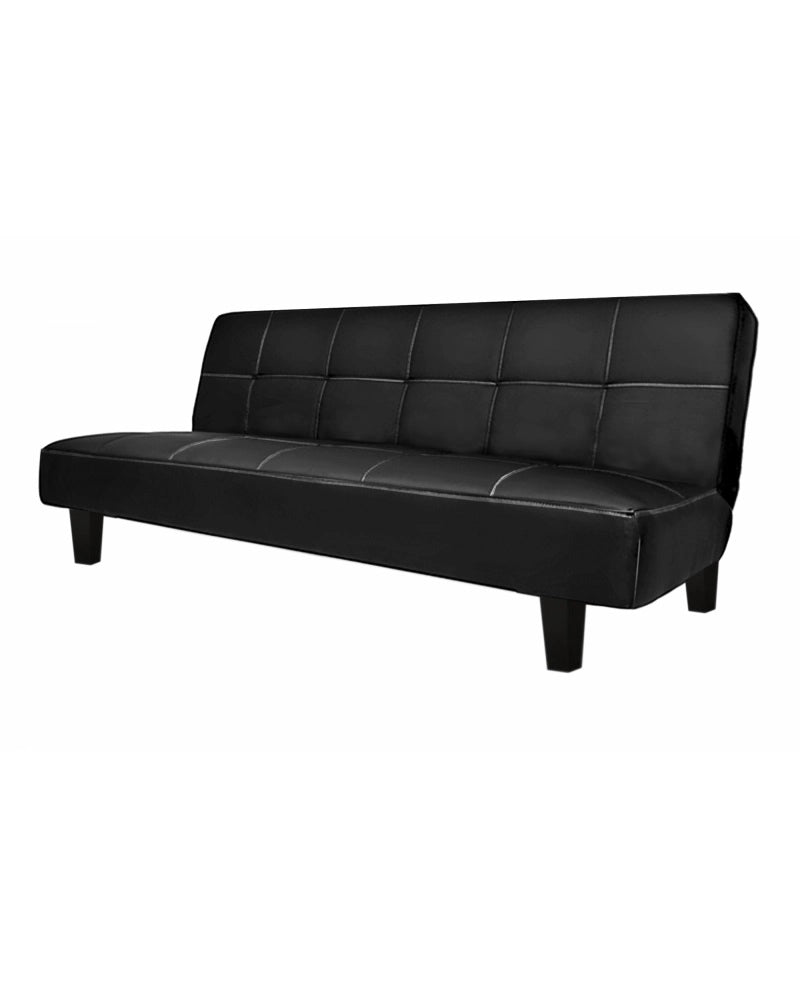 Divano letto reclinabile tre posti ecopelle nero 180x78cm Sicorage Carlet