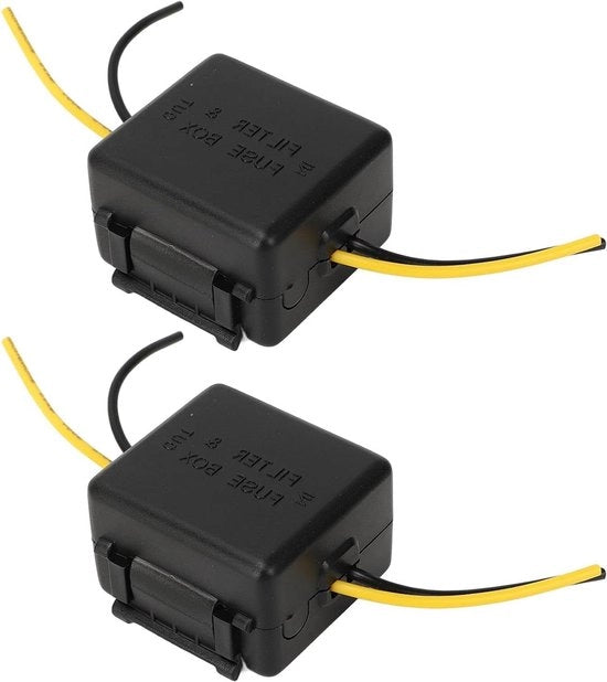 Filtro di Potenza per Auto 2 pezzi - 12V Resistente alle Interferenze - Riduzione Rumore - Filtro di Alimentazione Stereo per Equalizzatori e Amplificatori.