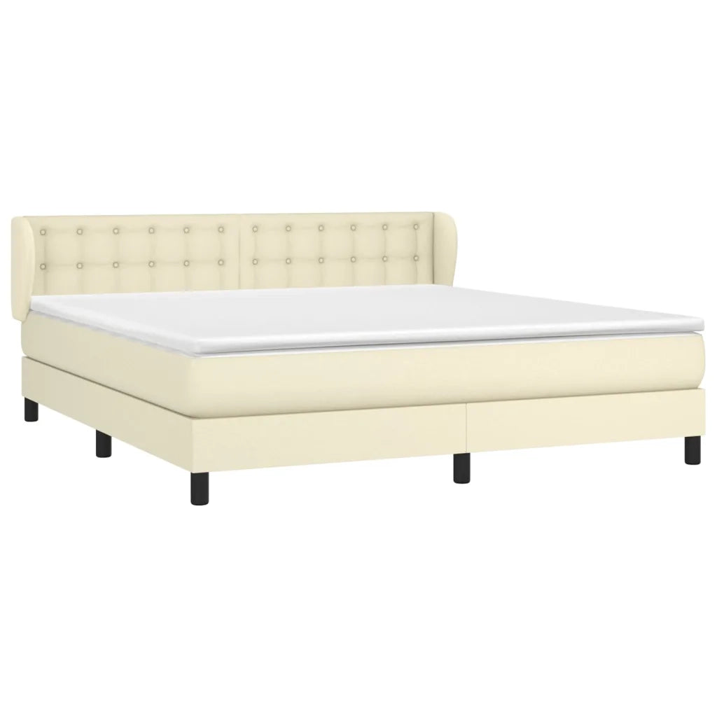 Giroletto a Molle con Materasso Crema 160x200 cm in Similpelle 3127321