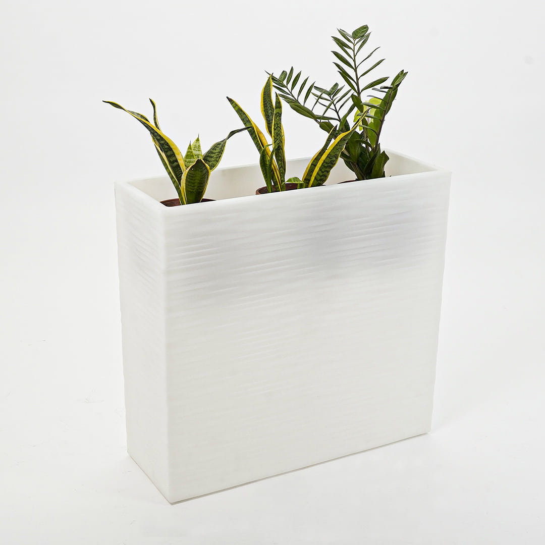 Vaso Luminoso da Esterno 79x74,7x29,1 cm In Polietilene Elegnace Led Bianco Freddo