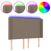 Testiera | Testata a LED Tortora 147x16x118/128 cm in Tessuto