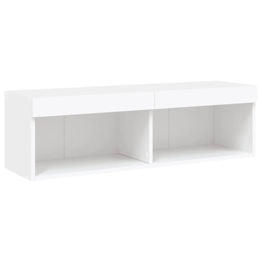 Mobili TV a Muro con LED 5pz Bianchi in Legno Multistrato 3216697