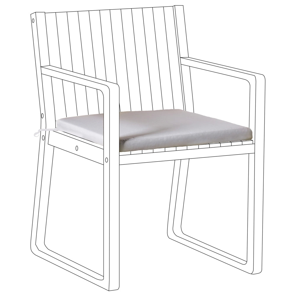 Cuscino per sedia da giardino in tessuto poliestere grigio chiaro resistente raggi raggi UV