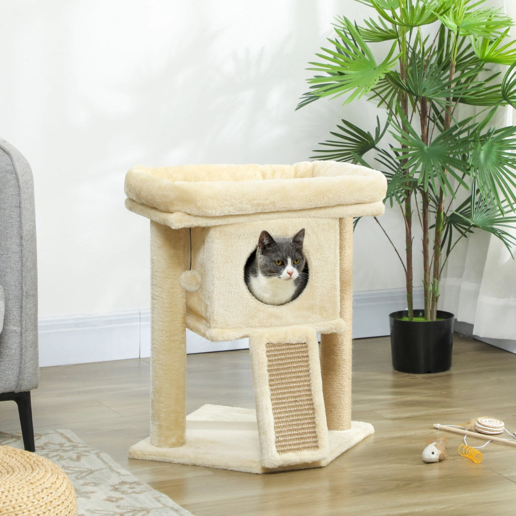 Tiragraffi per Gatti con Base Juta ¨C Xylo ¨C Beige 40x40x57cm