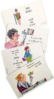 4 mensole per colazione con motivi di Barbara Freundlieb, tagliapasta, ca. 14,8 x 23,4 cm