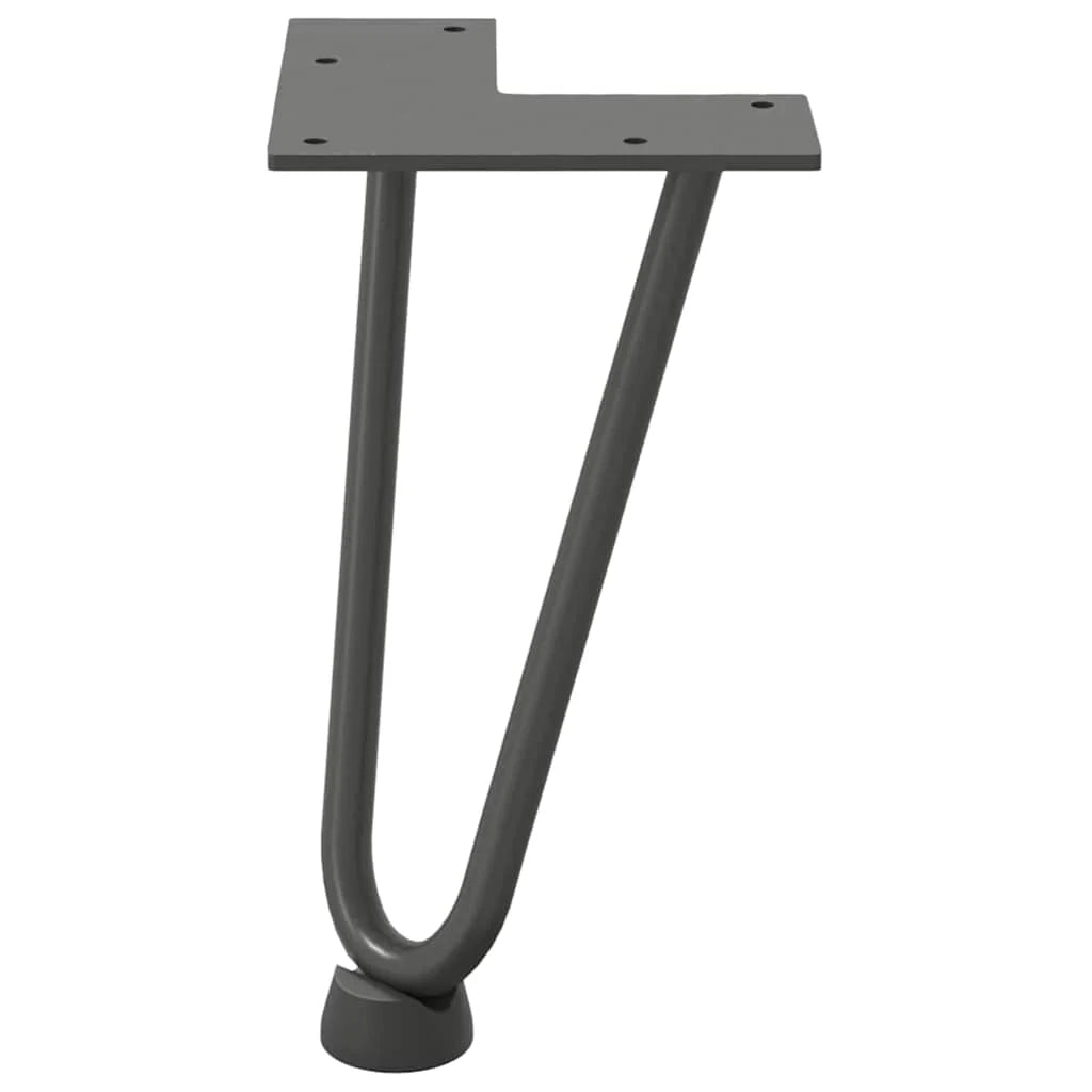Set di 4 gambe a forcina robuste e stabili da 20 cm per tavolino stile moderno acciaio massiccio antracite 02_0056713