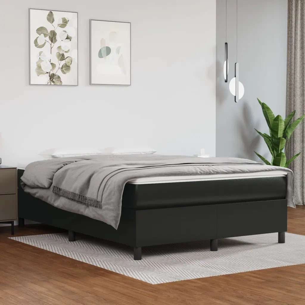 Struttura Letto a Rete a Molle Nero 140x200 cm in Similpelle 3121047